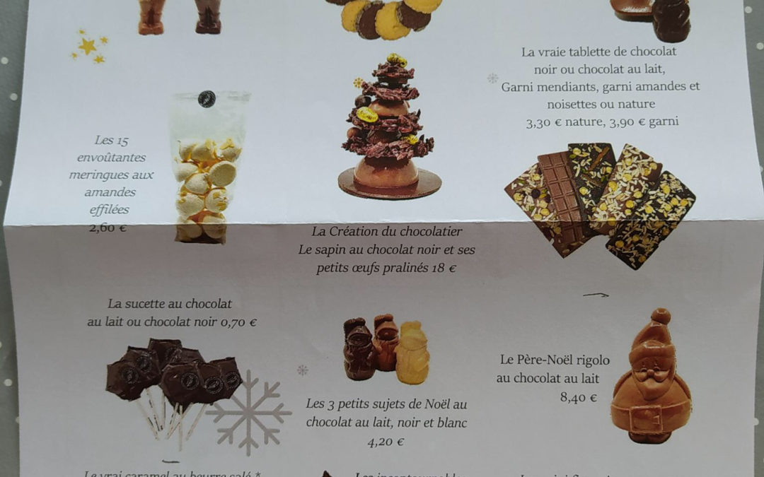 Chocolats de Noël à commander avant le 16 novembre