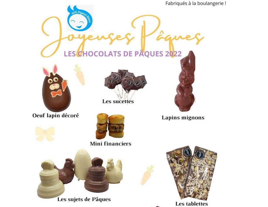 Les chocolats de Pâques – commande avant 28 mars